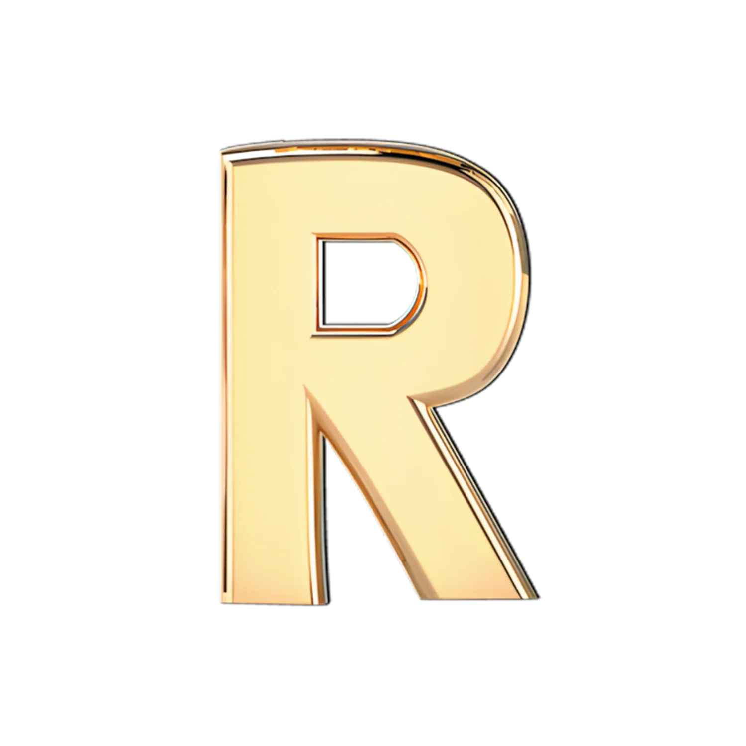 Solid Letter R Slider Necklace Charm