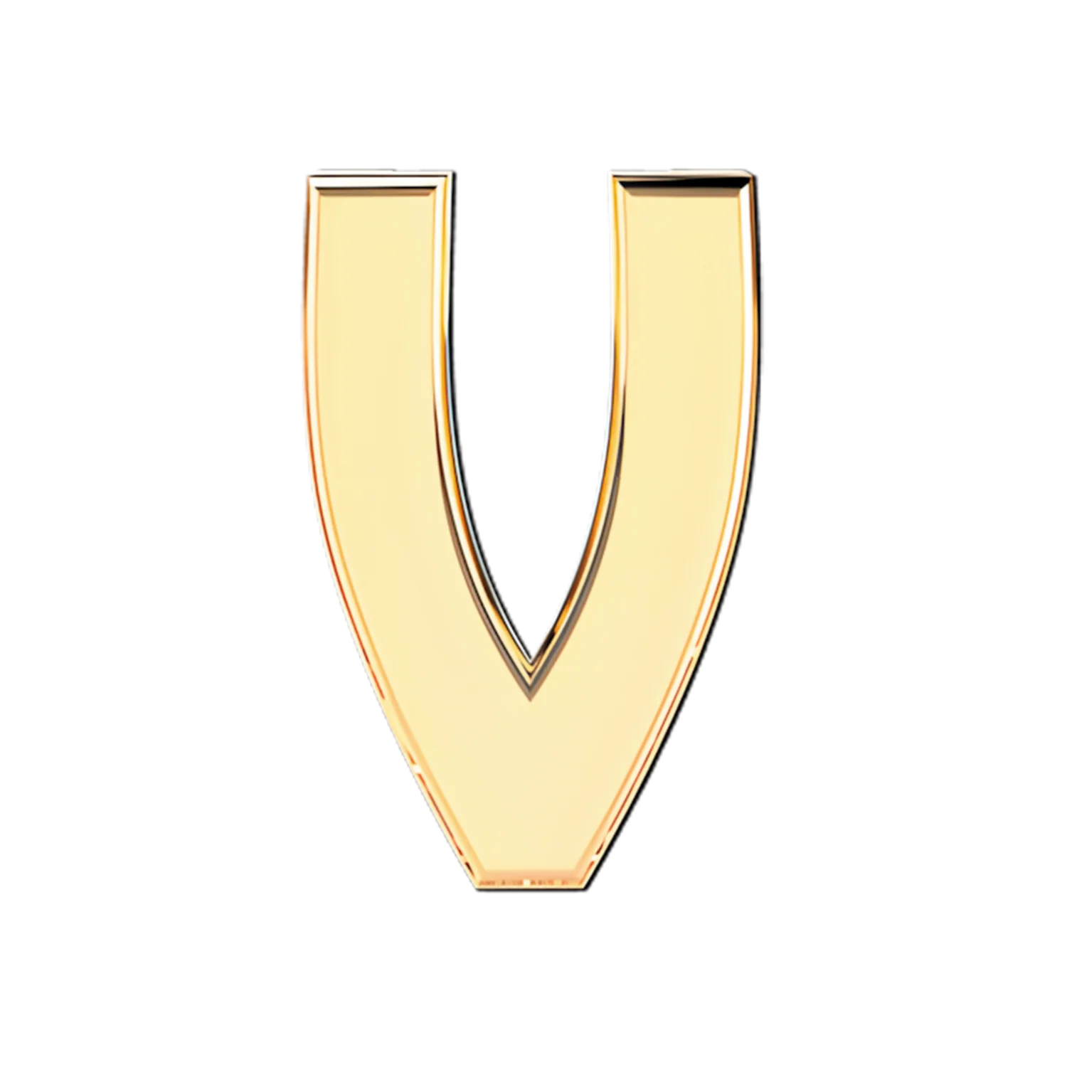 Solid Letter V Slider Necklace Charm