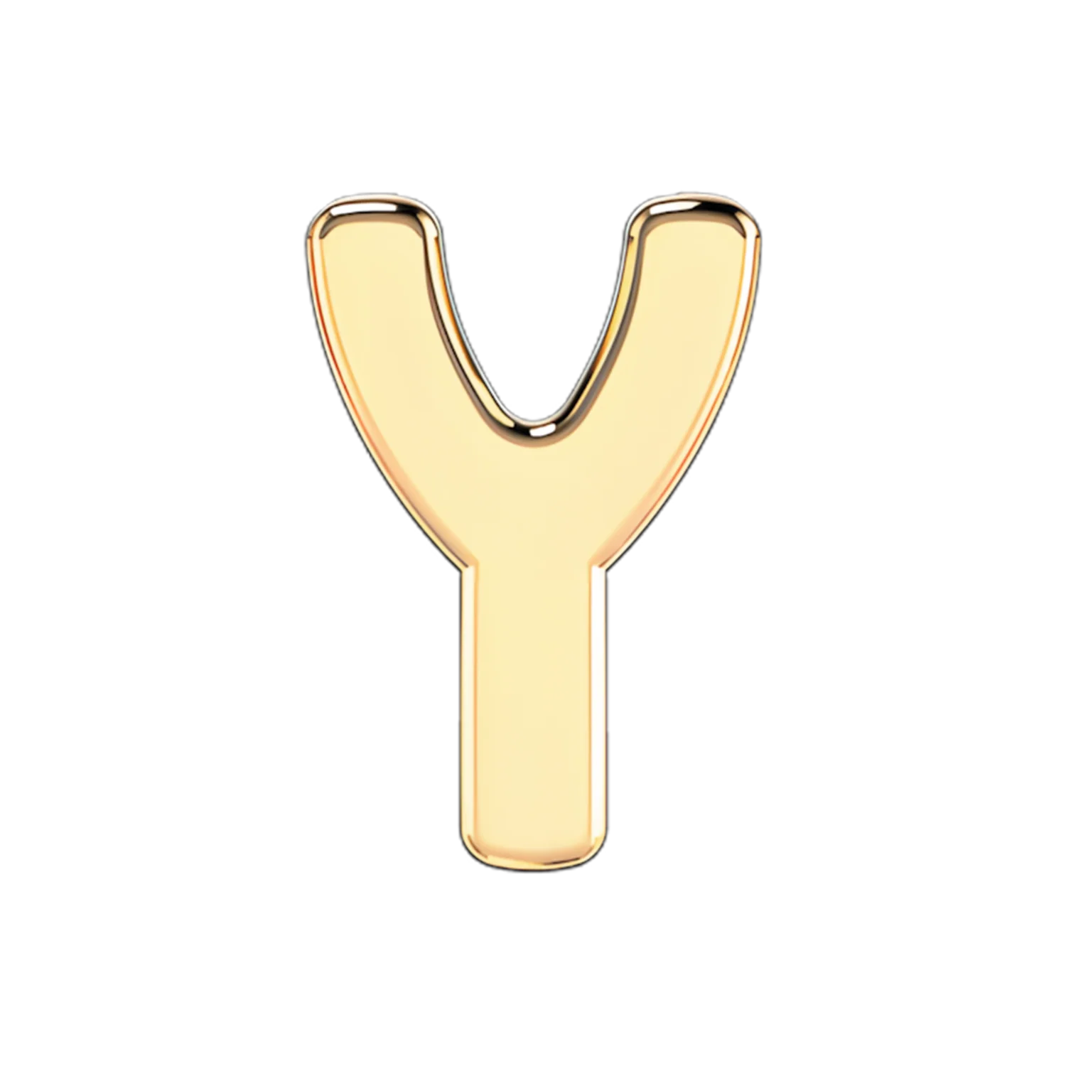 Solid Letter Y Slider Necklace Charm
