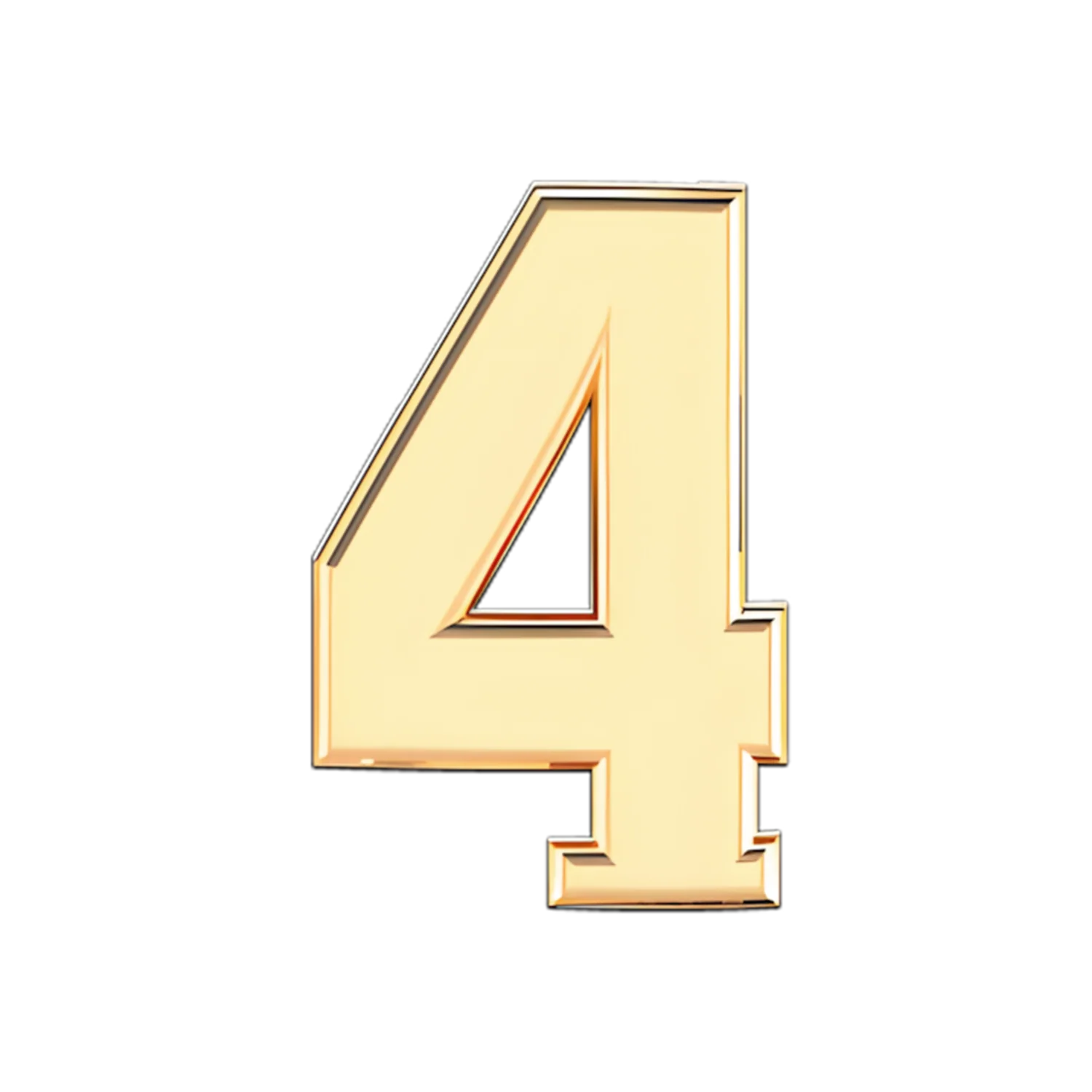 Solid Number 4 Slider Necklace Charm