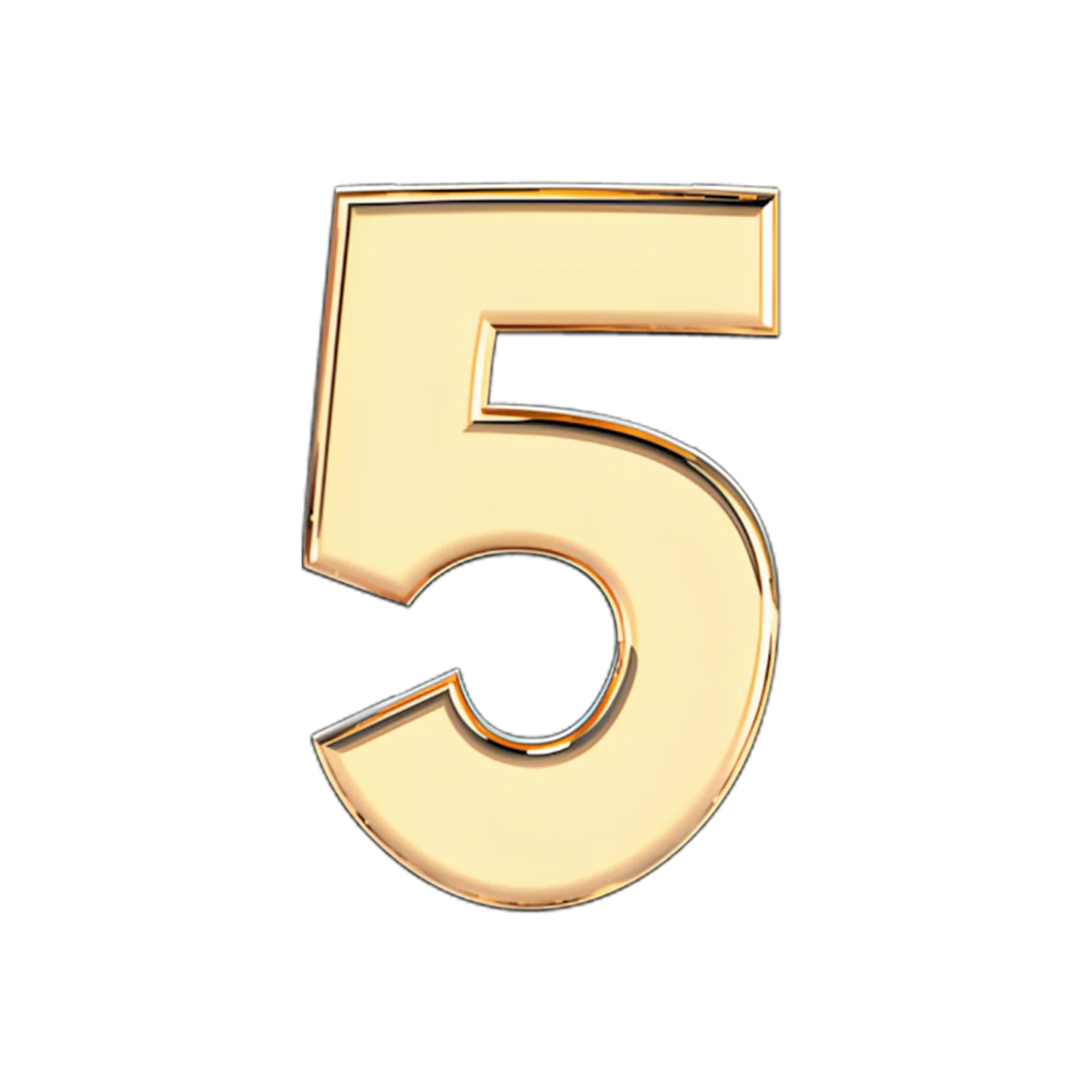 Solid Number 5 Slider Necklace Charm