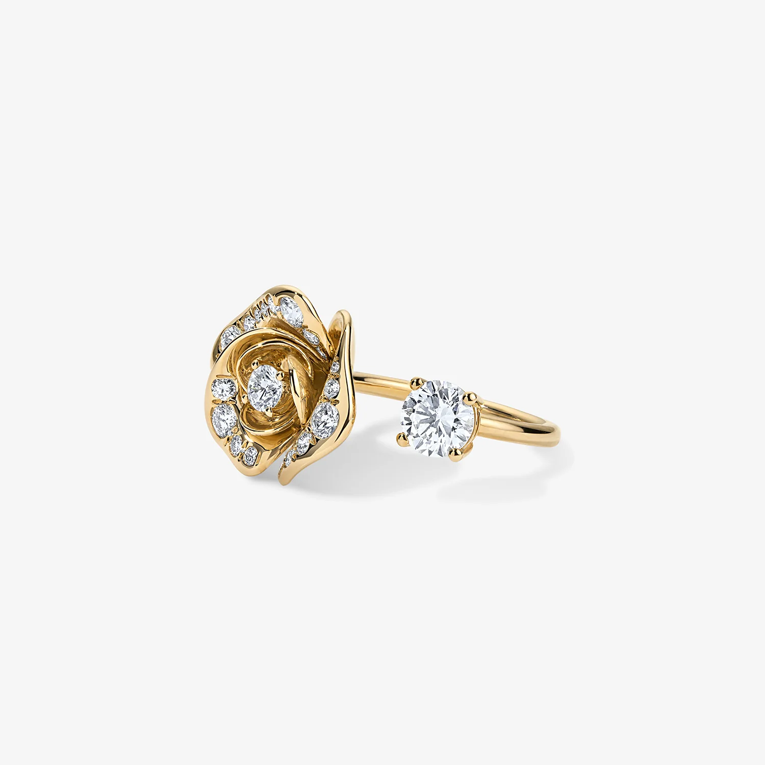 Token Pave Rose and Diamond Ring - Image 3