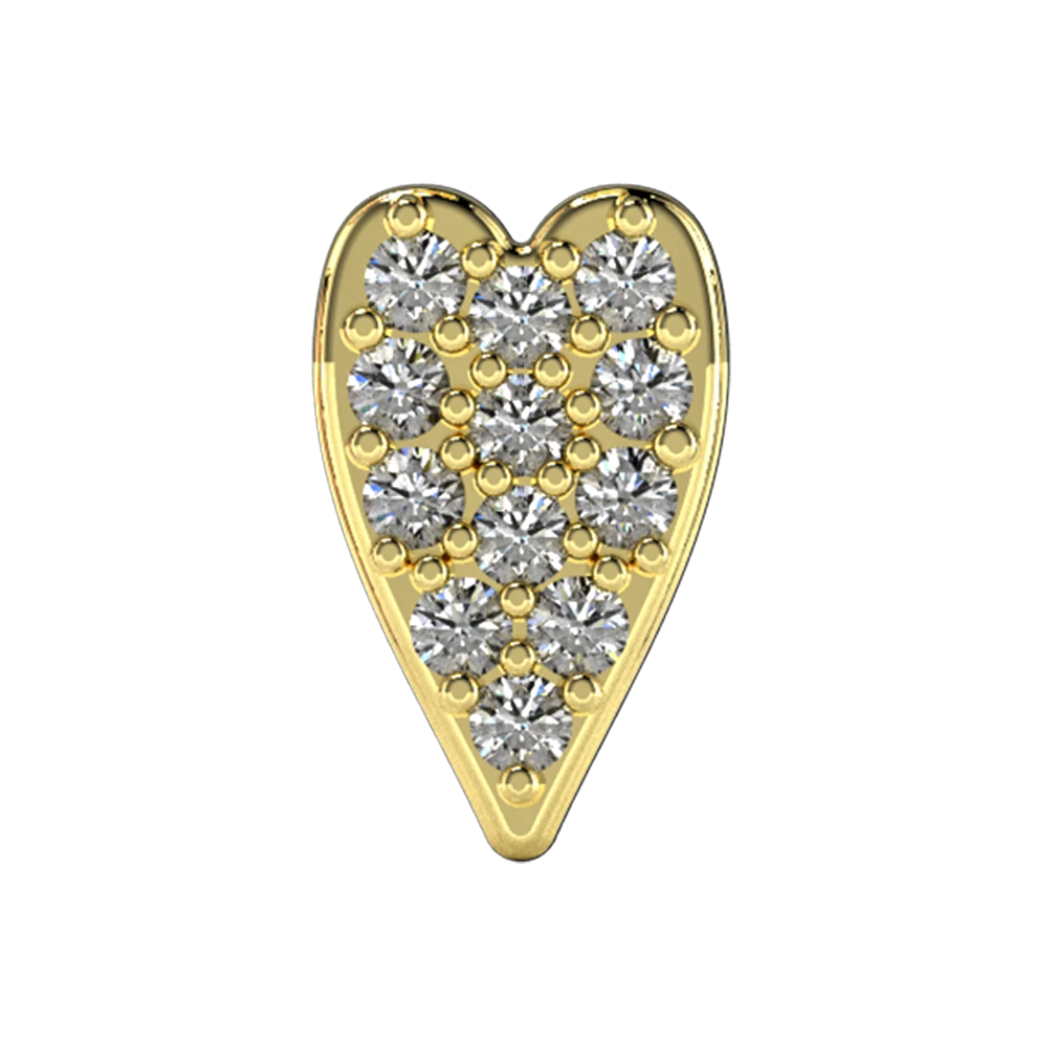 White Diamond Heart Slider Necklace Charm - Image 2