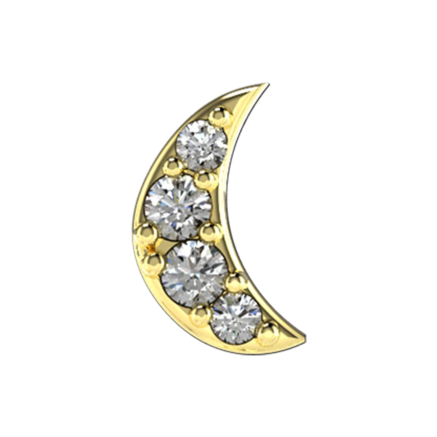 White Diamond Moon Slider Necklace Charm